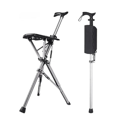 💥LAST DAY SALE - 80% OFF🚶‍♂️Folding stool with crutches💥BEST GIFT FOR ELDERLY PEOPLE